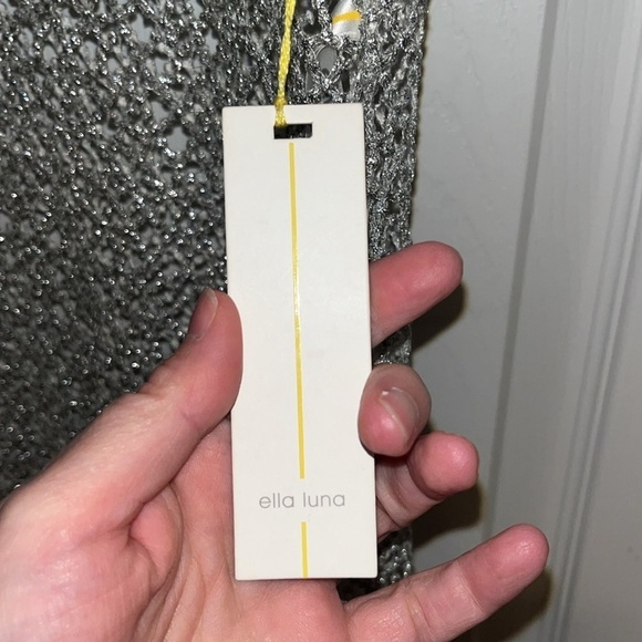 Ella Luna women’s embellished silver mini open mesh dress size XS - Picture 4 of 9